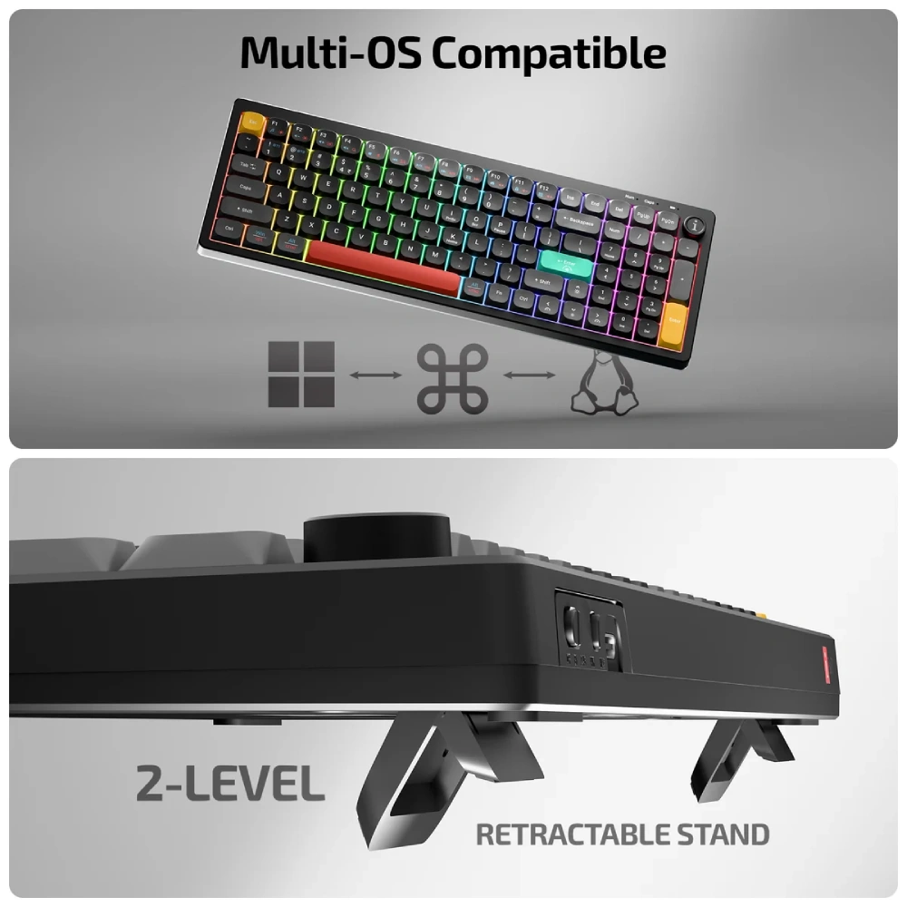 Iball Hybrid Wireless Keyboard RGB QWERTY S600 (Black) view 4